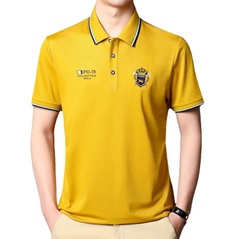 New Fashion Summer Men‘s Short-sleeved Business T-shirt Lapel Embroidered POLO Shirt Casual Shirt Collar Thin Soft Men Clothing
New Fashion Summer Men‘s Short-sleeved Business T-shirt Lapel Embroidered POLO Shirt Casual Shirt Collar Thin Soft Men Clothing