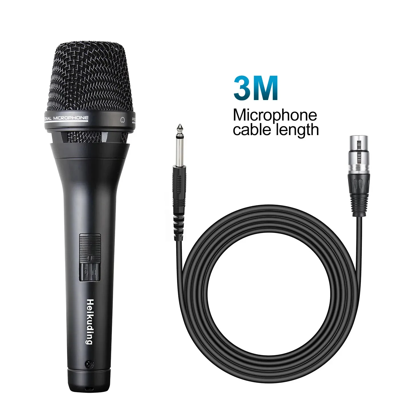 Heikuding Premium Vocal Dynamic Metal Handheld Microphone with 3M/9.8FT Detachable XLR Cable for Speaker, AMP, Mixer, DVD 
Heikuding Premium Vocal Dynamic Metal Handheld Microphone with 3M/9.8FT Detachable XLR Cable for Speaker, AMP, Mixer, DVD