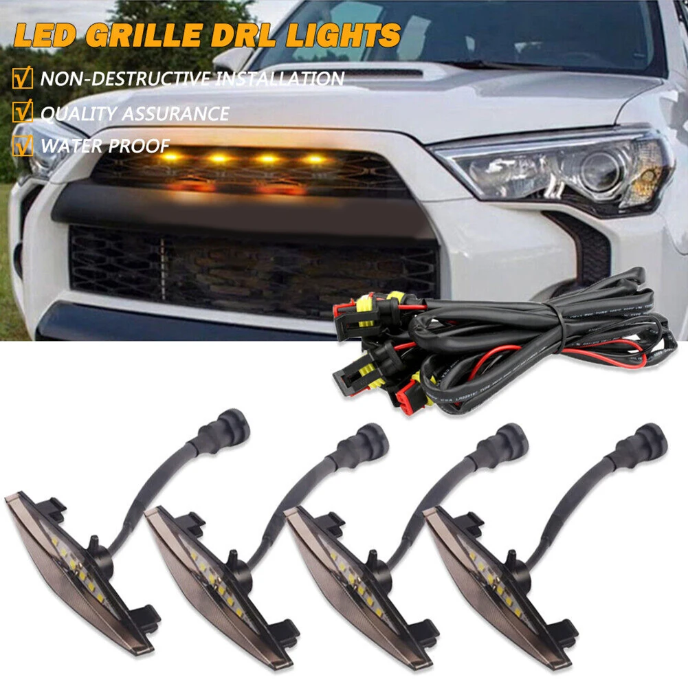 4PCS Amber LED Grille Lights With Harness For Toyota Pro For 4Runner 2014-2021 Middle Grill Light Daytime Running Iights
4PCS Amber LED Grille Lights With Harness For Toyota Pro For 4Runner 2014-2021 Middle Grill Light Daytime Running Iights
