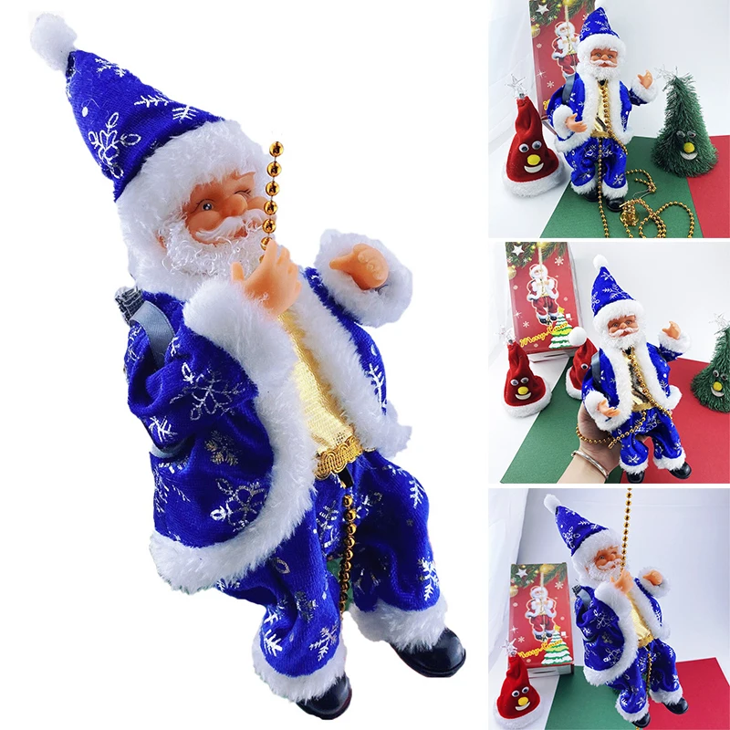 

Электрическая игрушка Санта-Клаус, музыкальная скалолазающая веревка, подвесная плюшевая кукла, подарки для детей, скалолазание, Санта-Клаус для дома, искусственное дерево