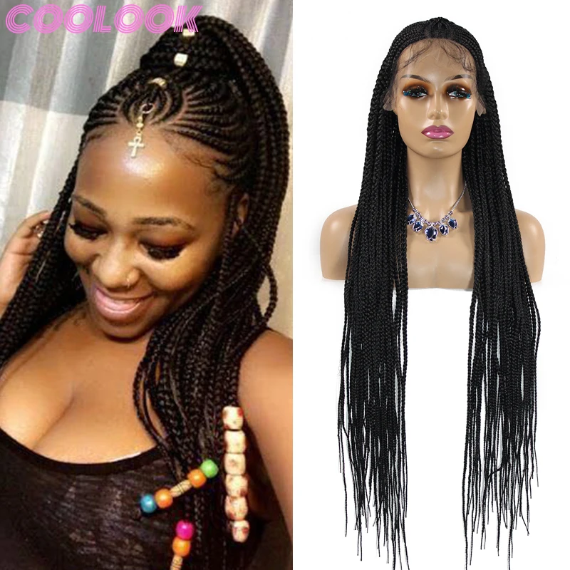 36inch Full Lace Box Braid Wig with Baby Hairs Cornrow Box Braided Wig 360 Lace Front Wig Synthetic Braided Wigs for Black Women
36inch Full Lace Box Braid Wig with Baby Hairs Cornrow Box Braided Wig 360 Lace Front Wig Synthetic Braided Wigs for Black Women