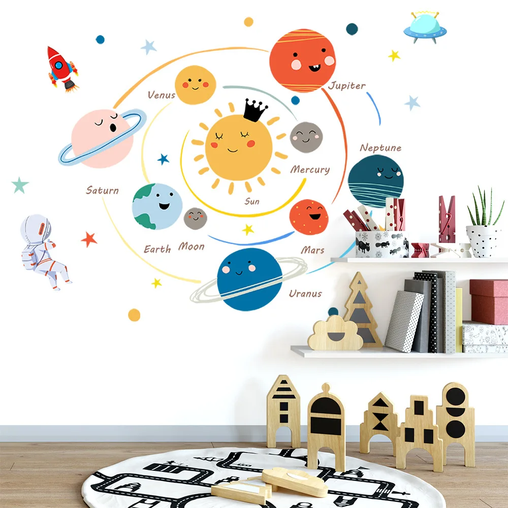 Cartoon Planet Wall Sitcker For Kids Bedroom Children Room Decoration Wallpaper Living Room Home Decor DIY Self-adhesive Sticker
Cartoon Planet Wall Sitcker For Kids Bedroom Children Room Decoration Wallpaper Living Room Home Decor DIY Self-adhesive Sticker