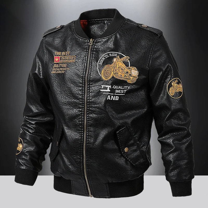New Men's Autumn And Winter Men High Quality Fashion Coat Leather Jacket Motorcycle Style Casual Jackets Black Warm Overcoat
New Men's Autumn And Winter Men High Quality Fashion Coat Leather Jacket Motorcycle Style Casual Jackets Black Warm Overcoat