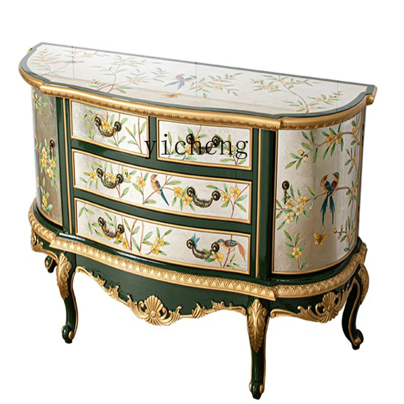 Zk Home Entrance Cabinet Painted Living Room Carving Shape Curio Cabinet Semicircle Chest of Drawer
Zk Home Entrance Cabinet Painted Living Room Carving Shape Curio Cabinet Semicircle Chest of Drawer