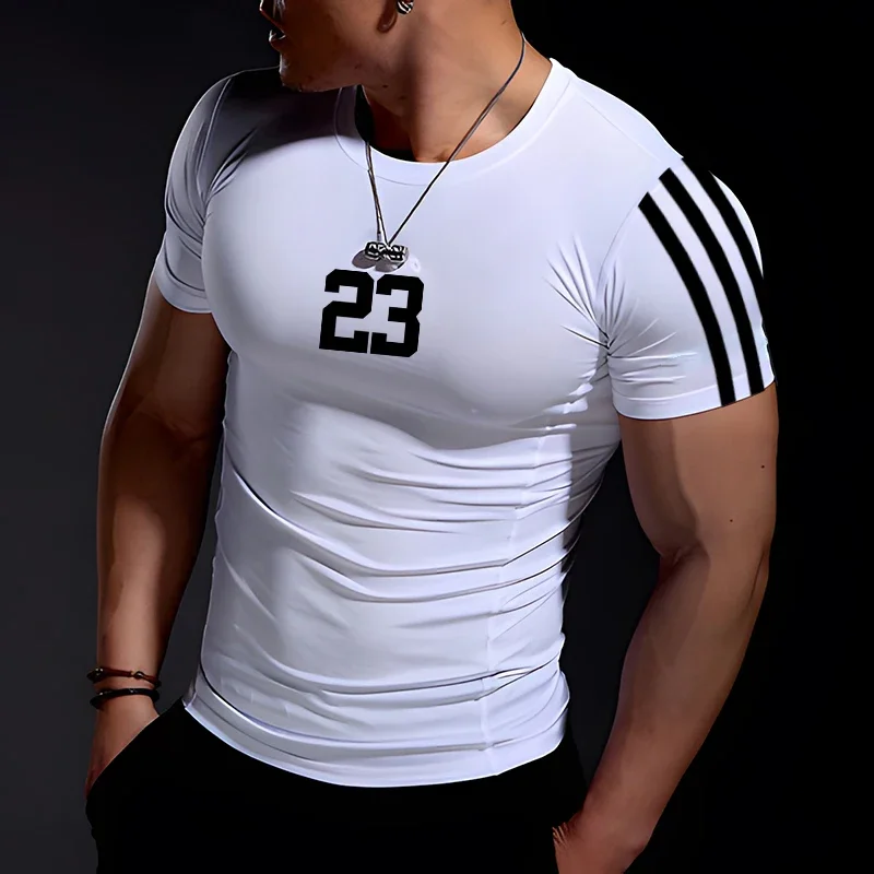 

Men's Clothing Oversized Summer Casual Comfortable Tight-Fitting T-Shirt Sports Gym Sportswear Quick-Drying Breathable T Shirt