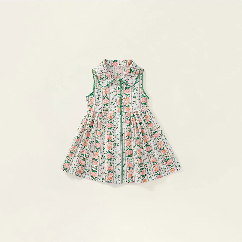 Summer Vacation One Piece Korea Cotton Vintage Lapel Sleeveless Floral Elegant And Pretty Women's Dress Girls From 3 To 8 Years
Summer Vacation One Piece Korea Cotton Vintage Lapel Sleeveless Floral Elegant And Pretty Women's Dress Girls From 3 To 8 Years