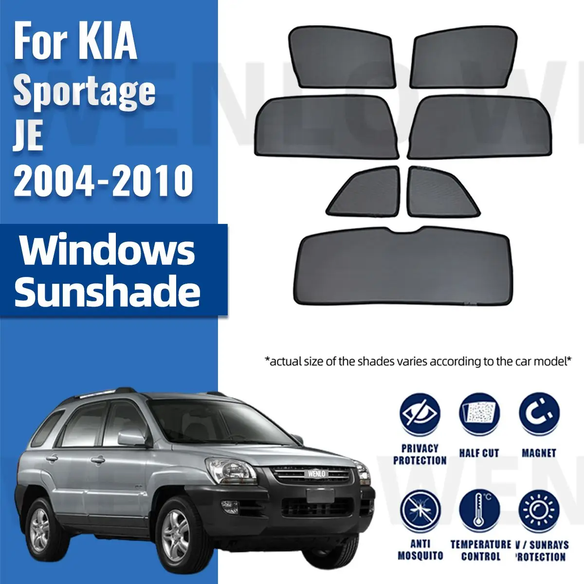 

Магнитный автомобильный солнцезащитный козырек для Kia Sportage JE 2004-2010, передняя рамка для лобового стекла, занавеска, Задняя Детская фотокамера