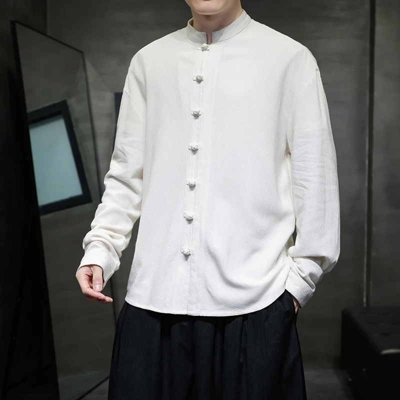 Shirts Men Chinese Style Retro Linen Cotton Pure White Tang Suit Top Cardigan Mens Casual Kung Fu Tai Chi Men's Blouses Clothing
Shirts Men Chinese Style Retro Linen Cotton Pure White Tang Suit Top Cardigan Mens Casual Kung Fu Tai Chi Men's Blouses Clothing