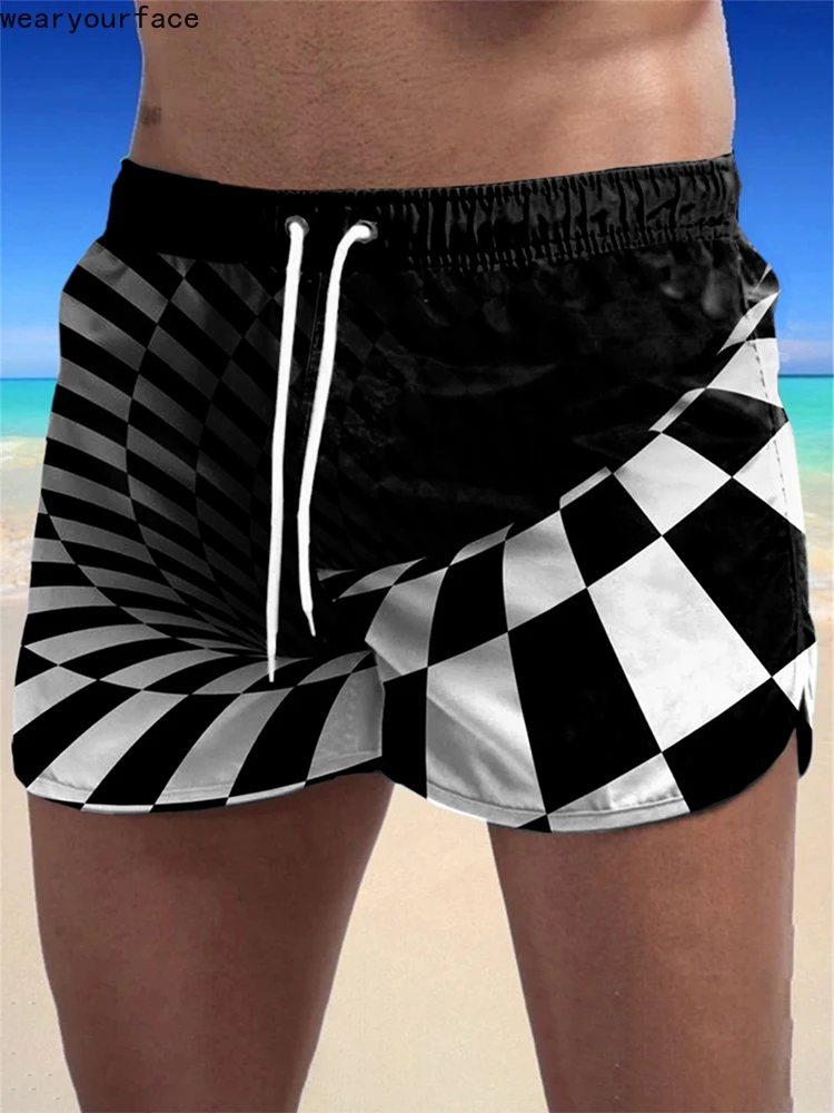 

Пляжные шорты Vortex с геометрическим рисунком, повседневные мужские брюки-карго с 3D-принтом, для баскетбола и спортзала, одежда для дома и мужчин, на лето