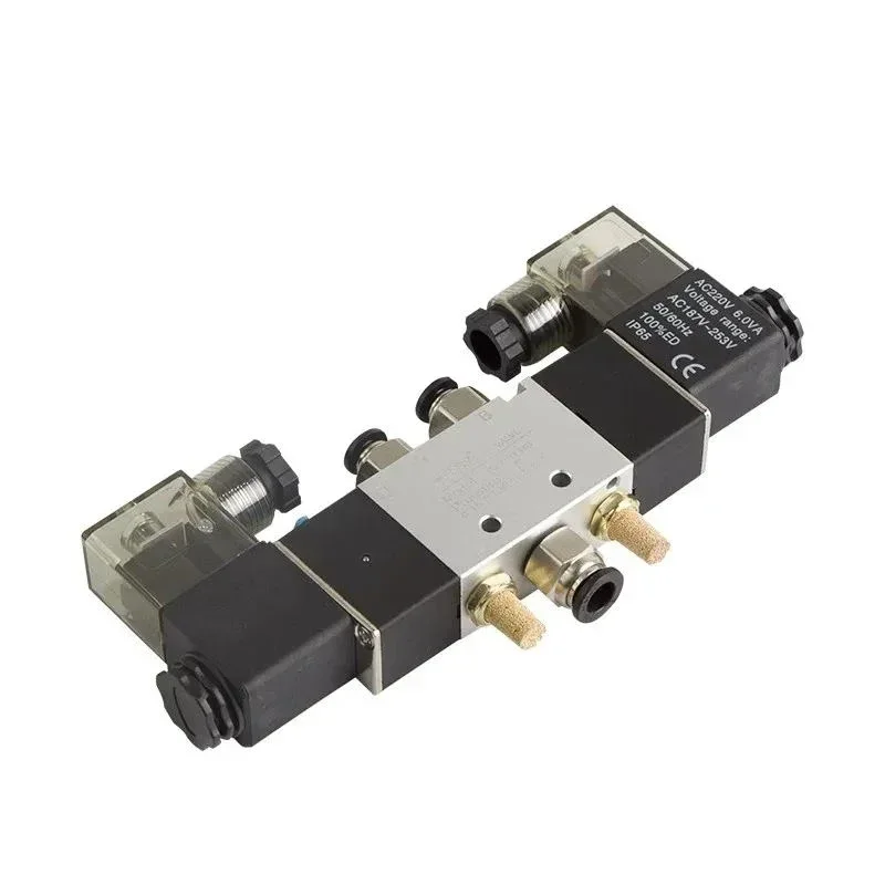 

4V120-06 4V420-15 4V320-10 Air Pneumatic Solenoid Valve 5 way 2 Position 1/4" Aluminum Alloy Internal DC12V DC24V AC110V AC220V