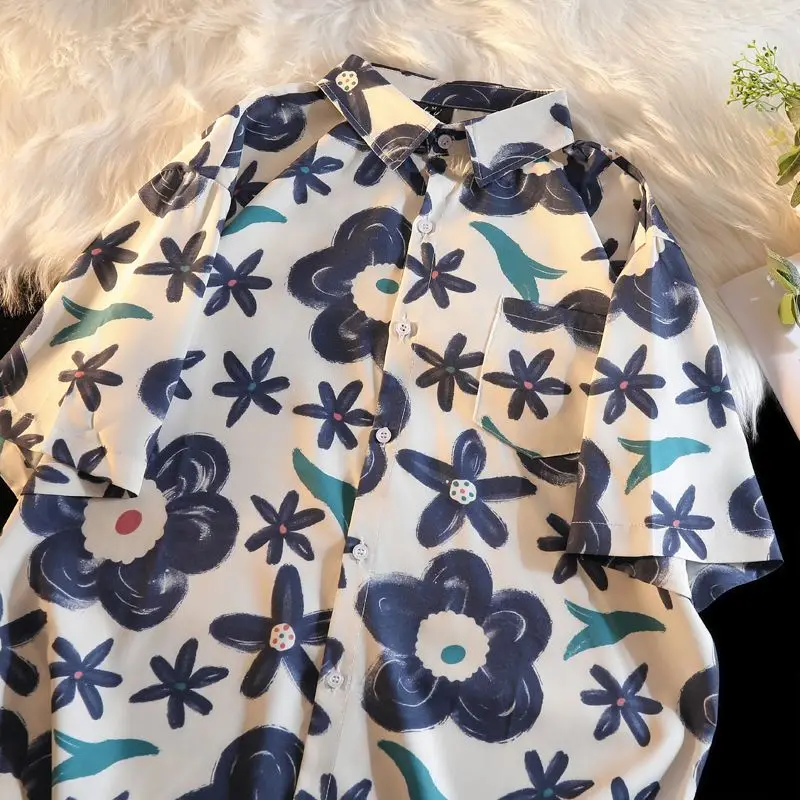 Salt Retro Flower Print Shirt For Women Summer Hong Kong Flavor Chic Gentle Design Harajuku BF Style Half-Sleeved Shirt Trendy
Salt Retro Flower Print Shirt For Women Summer Hong Kong Flavor Chic Gentle Design Harajuku BF Style Half-Sleeved Shirt Trendy