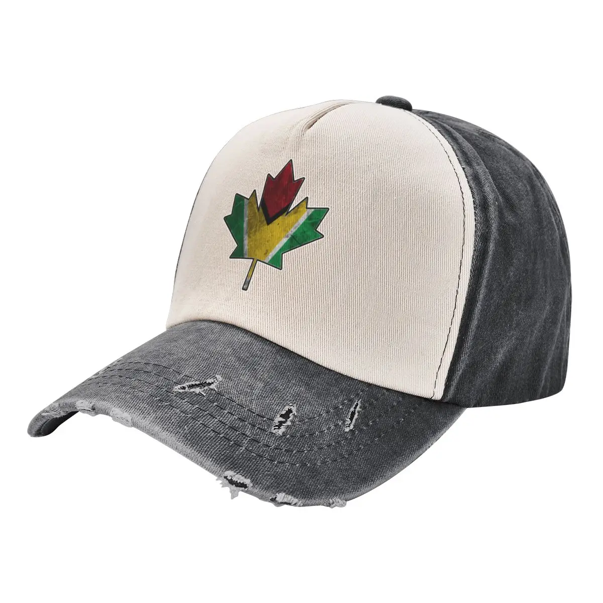 

Guyanese Canadian - Maple Leaf Clipped Into Guyanese National Flag Baseball Cap Snapback Cap Women's Beach Outlet Men's