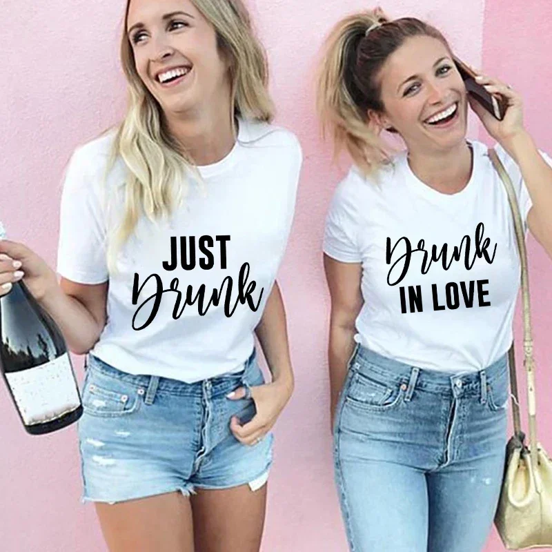 Just Drunk T-Shirt Drunk In Love Funny Letter Print Tops cotton Party Shirts Girls Trip Tshirt Friends Bachelorette Party Tees
Just Drunk T-Shirt Drunk In Love Funny Letter Print Tops cotton Party Shirts Girls Trip Tshirt Friends Bachelorette Party Tees