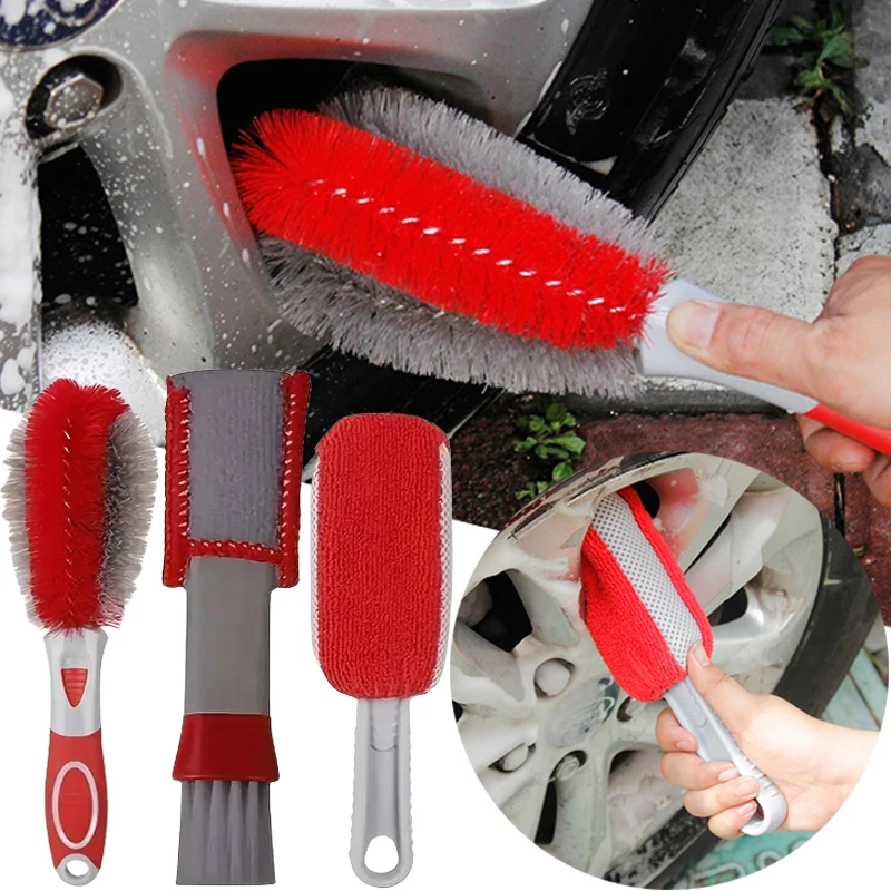 

Microfiber Car Wash Brush Tire Scrubber Wheel Rim Brush Trunk Motorcycle Dust Remover Detailing Clean Tool Car Cleaning Tools
