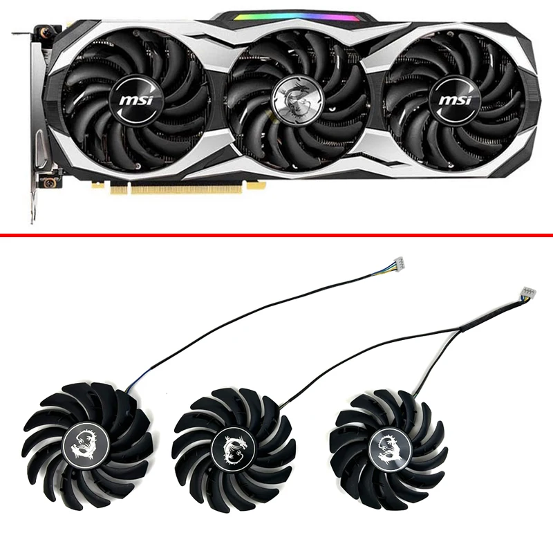 

Cooling Fan 87mm 4pin PLD09210S12HH PLD09210B12HH Cooler Fan For MSI GeForce RTX 2070 2080 2080 Ti 11GB DUKE Video Card Fans