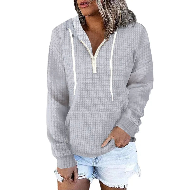 2024 New Casual Homewear Women's Zipper Hooded Slip Pocket Solid Color Waffle Long Sleeve Sweater
2024 New Casual Homewear Women's Zipper Hooded Slip Pocket Solid Color Waffle Long Sleeve Sweater