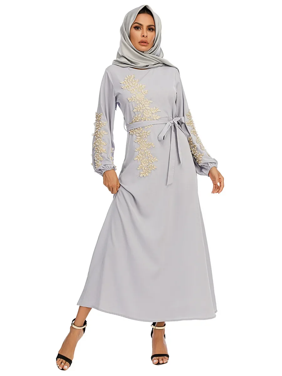 Autumn New 2 Pcs Muslim Sets Embroidery Abaya Dubai Turkey Muslim Dress+ Scarf Kaftan Islamic Dress Women Robe Suit 21 S6f1126ec03d34ecb9c2e67d49aa96167v