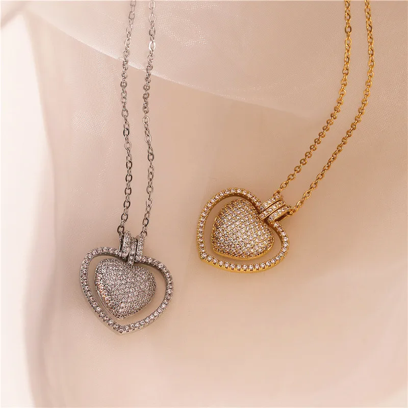 Women's Necklace Plated with 18k Crystal Zircon Heart shaped Pendant Sweet Romantic Fashion Jewelry Couple Gift 
Women's Necklace Plated with 18k Crystal Zircon Heart shaped Pendant Sweet Romantic Fashion Jewelry Couple Gift