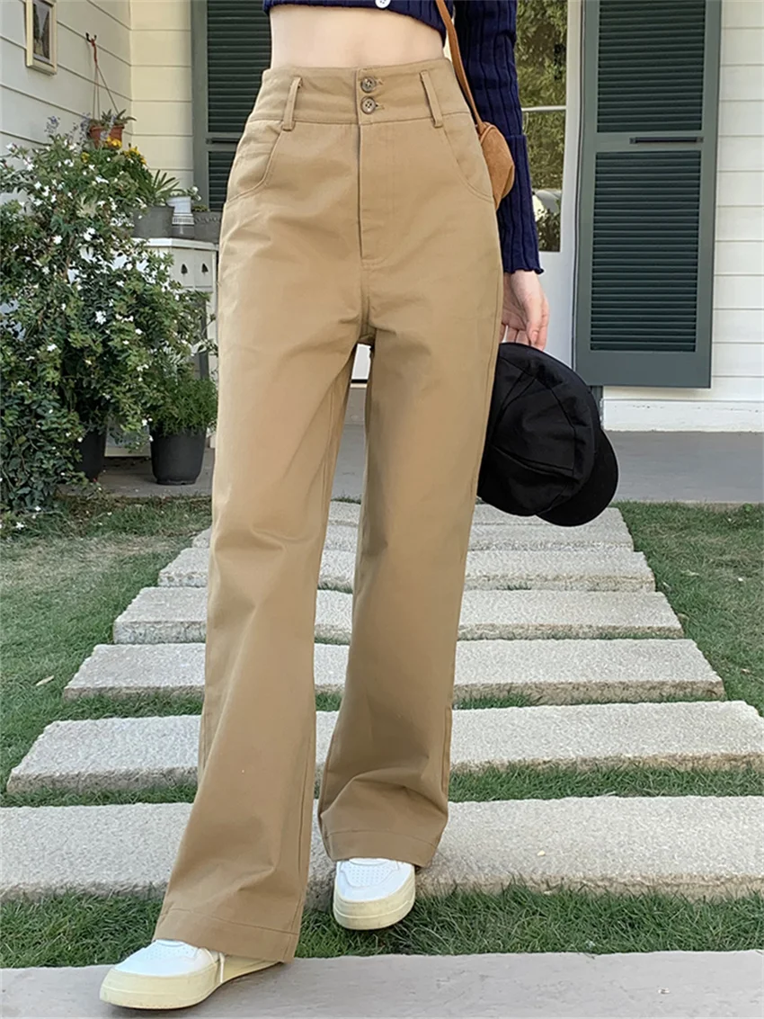 Alien Kitty Khaki Straight Casual Pants Wide Leg Women Loose Streetwear All Match High Waist Slim New Office Lady Spring OL
Alien Kitty Khaki Straight Casual Pants Wide Leg Women Loose Streetwear All Match High Waist Slim New Office Lady Spring OL