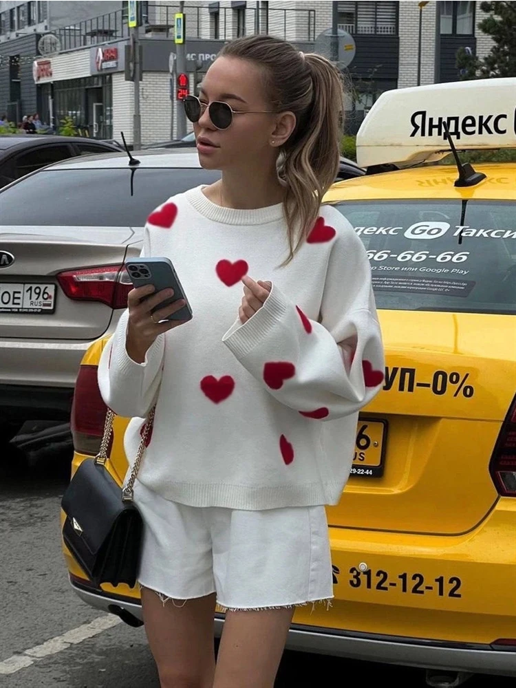 Womens Sweater O-Neck Crochet Sweater Loose Casual Knitted Pullover Long Sleeve Heart Sweater 2023 Ladies Winter Sweater
Womens Sweater O-Neck Crochet Sweater Loose Casual Knitted Pullover Long Sleeve Heart Sweater 2023 Ladies Winter Sweater