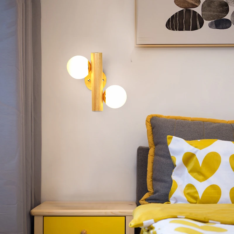 Nordic Glass Ball LED Wall Lamp For Bedroom Bedside Study Room Stair Adjustable Rubber Wood Modern Wall sconce Lighting Fixture
Nordic Glass Ball LED Wall Lamp For Bedroom Bedside Study Room Stair Adjustable Rubber Wood Modern Wall sconce Lighting Fixture