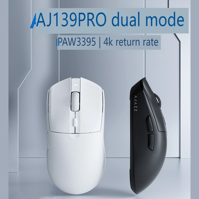

Aj219 Arrvied Wireless Mouse With 2.4ghz Wireless Bluetooth 5.0 Wired Thrip Connection Paw3395 Gaming Chipset 26000dpi Mouse