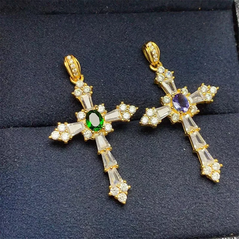 New Pendant S925 Silver Natural Tanzanite Chrome Diopside Luxury Necklace for Men Women Gemstone with Certificate
New Pendant S925 Silver Natural Tanzanite Chrome Diopside Luxury Necklace for Men Women Gemstone with Certificate