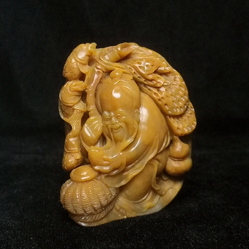100% Natural China Shoushan Stone Hand carved old fisherman Statue Gift H 5.6 CM
100% Natural China Shoushan Stone Hand carved old fisherman Statue Gift H 5.6 CM