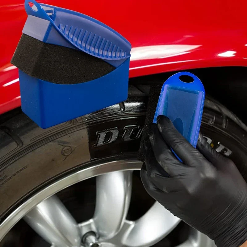 

Car Wheel Polishing Waxing Sponge Brush with Cover ABS Washing Cleaning Tire Contour Dressing Detail Accessories Applicator Pads