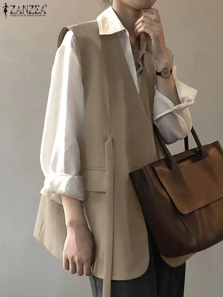 Весна 2024, элегантный однотонный Блейзер ZANZEA, Женский блейзер без рукавов, блейзер в Корейском стиле, повседневные рабочие безрукавки оверсайз
Весна 2024, элегантный однотонный Блейзер ZANZEA, Женский блейзер без рукавов, блейзер в Корейском стиле, повседневные рабочие безрукавки оверсайз