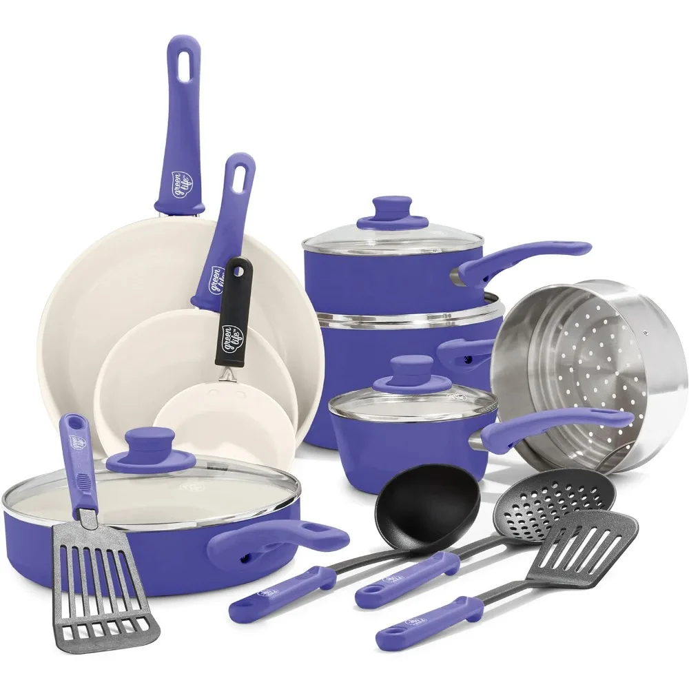 Healthy Ceramic Nonstick 16 Piece Kitchen Cookware Set Pots and Frying Sauce Saute Pans Set, PFAS-Free, Bright Pink
Healthy Ceramic Nonstick 16 Piece Kitchen Cookware Set Pots and Frying Sauce Saute Pans Set, PFAS-Free, Bright Pink