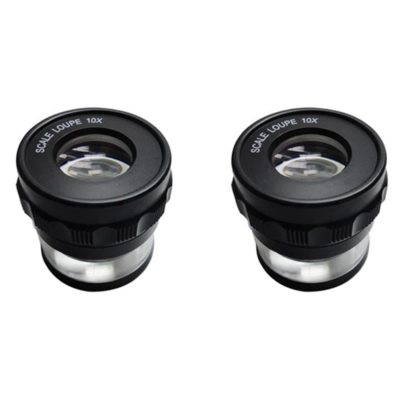2 PCS 10X Stand Measuring Magnifier Scale Loupe Magnifying Glass 10X With Scaled Magnifier
2 PCS 10X Stand Measuring Magnifier Scale Loupe Magnifying Glass 10X With Scaled Magnifier