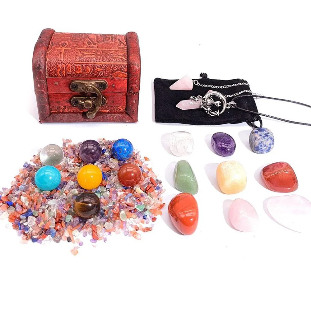 Natural Crystals and Healing Stones Set 7 Raw Chakra Stones Pink Crystal Necklaces White Pyramid Stones Box Crystals Set
Natural Crystals and Healing Stones Set 7 Raw Chakra Stones Pink Crystal Necklaces White Pyramid Stones Box Crystals Set