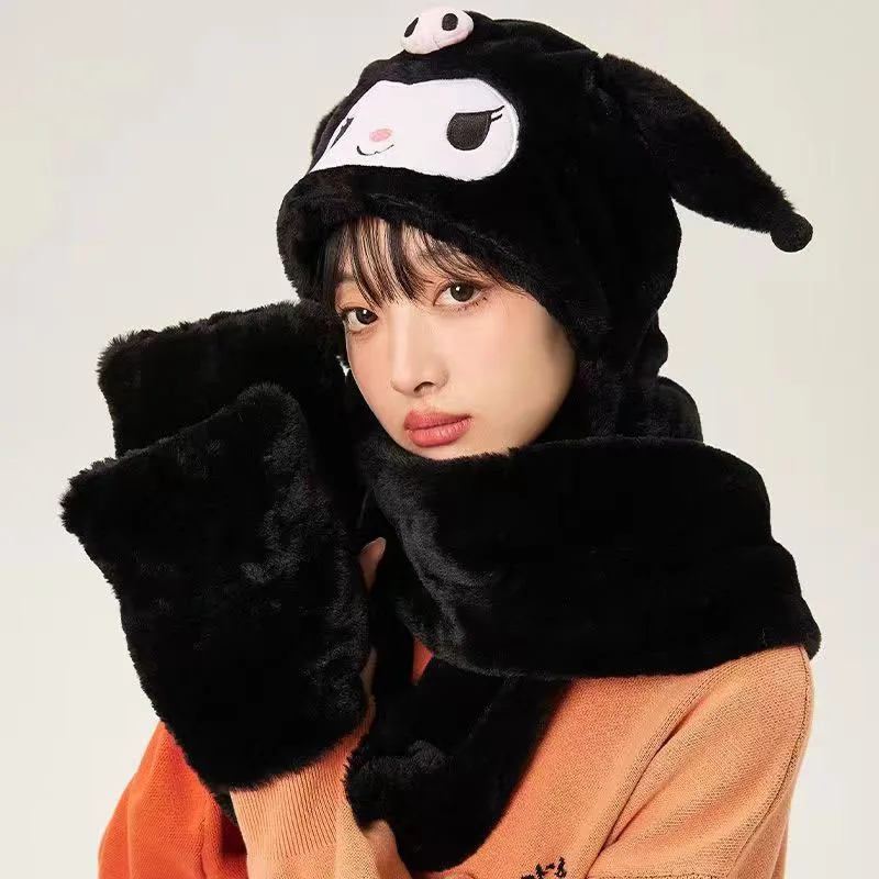 Cute Sanrio Kuromi Cap Scarf Glove Cinnamoroll Three-Piece Cartoon Thickening Warm Anti-Cold All-In-One Hat Anime Toys Girl Gift
Cute Sanrio Kuromi Cap Scarf Glove Cinnamoroll Three-Piece Cartoon Thickening Warm Anti-Cold All-In-One Hat Anime Toys Girl Gift