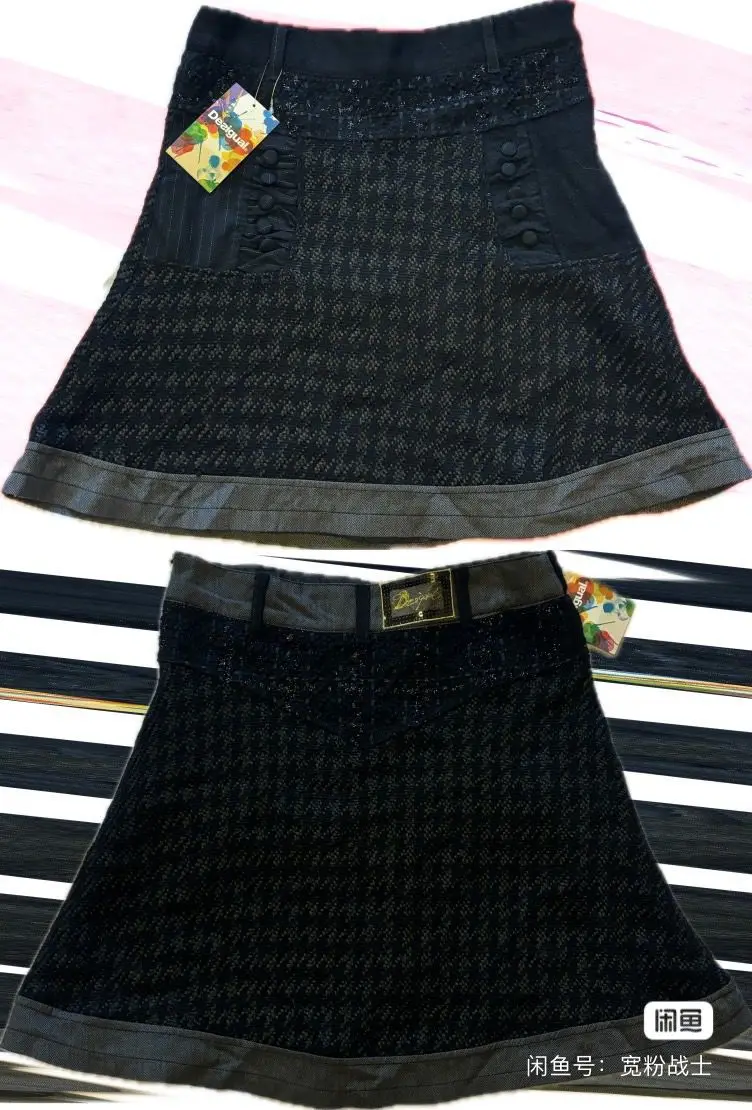 

Foreign trade original order: Desigual from Spain, new product: Fashion High Street Pure Black Short Skirt Half skirt