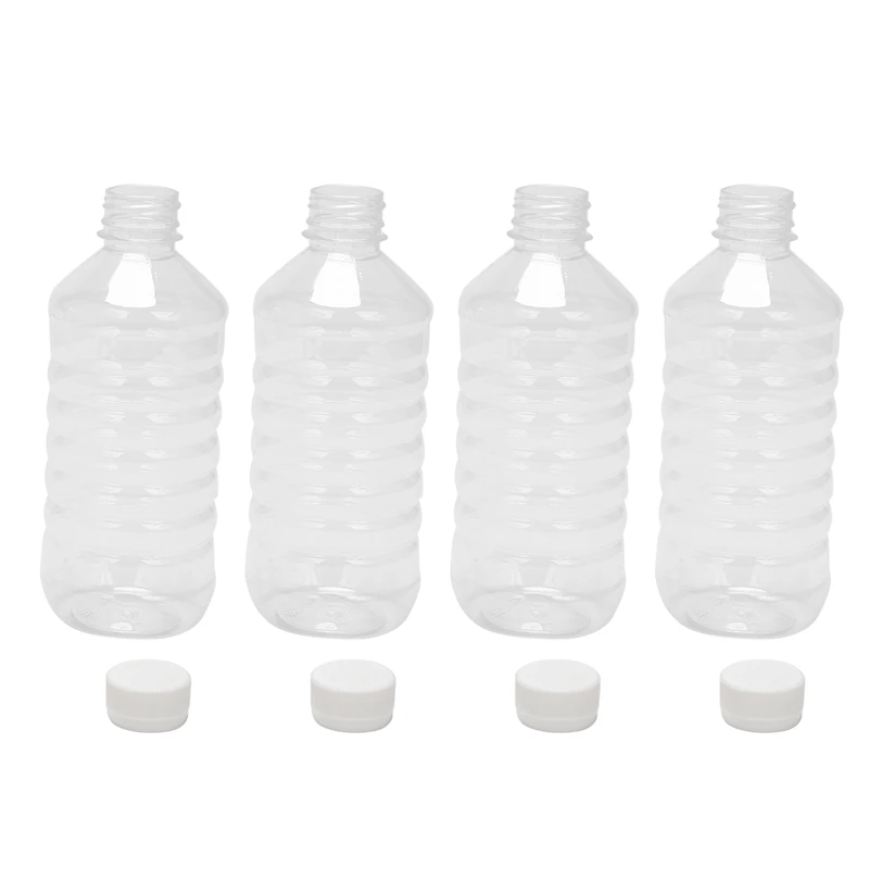 

40Pcs Empty PET Plastic Juice Bottles - 16 Oz Reusable Clear Milk Bulk Containers With White Tamper Evident Caps