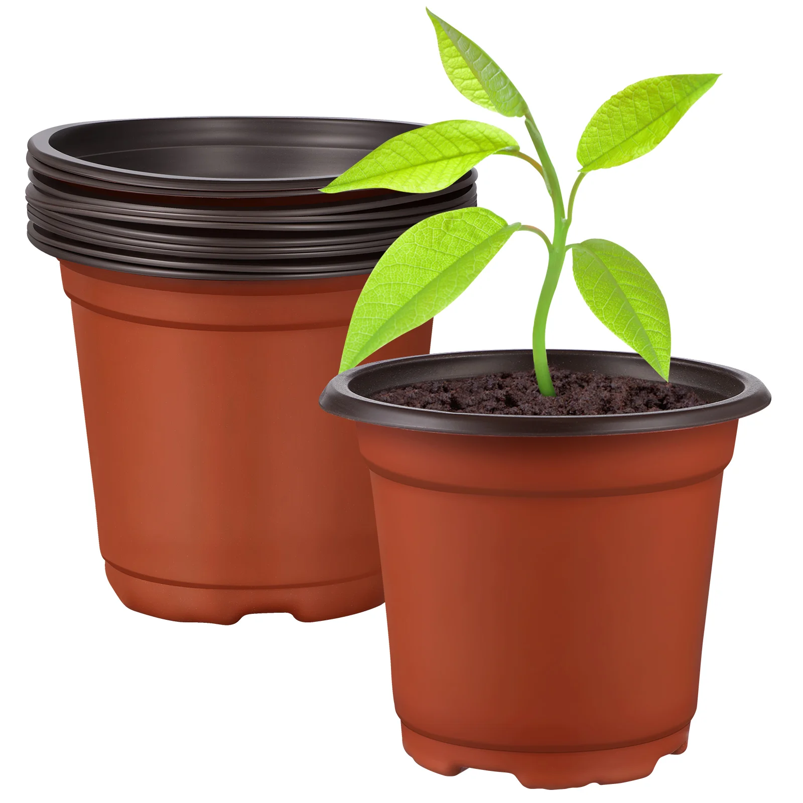

10Pcs Plastic Nursery Pot Flowerpots Planter Container for Flowers Plants Vegetables Succulents Planting
