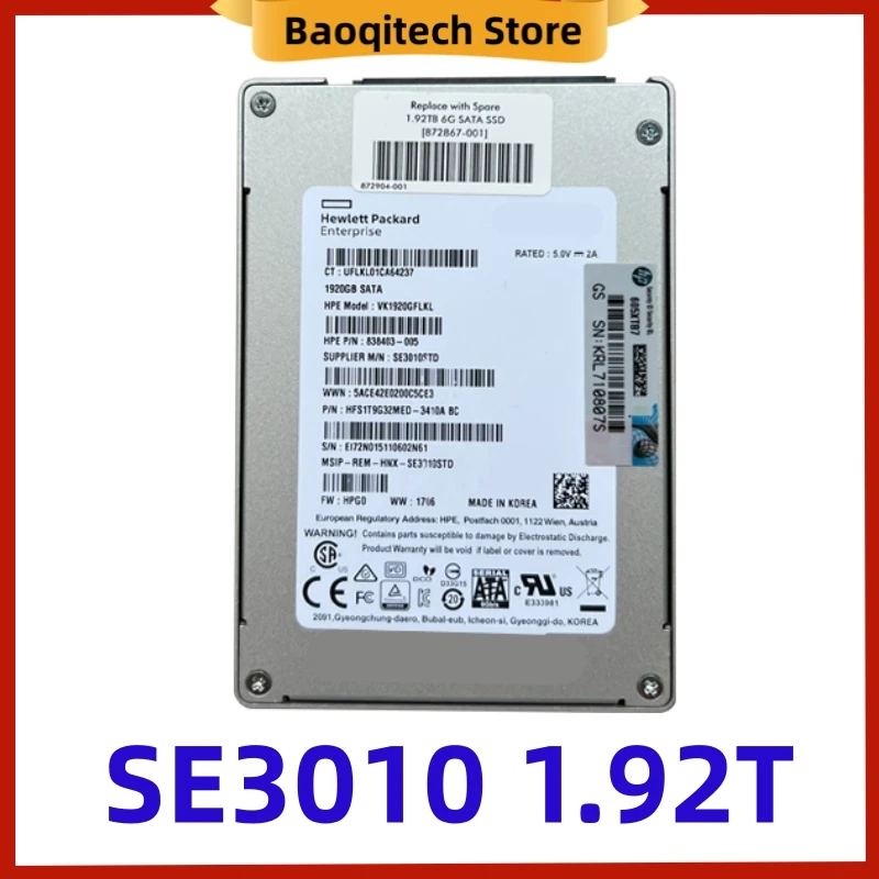 

NEW SE3010 1.92TB SSD SATA 1920GB SE3010STD 6G SOLID STATE Drive 2.5-inch MLC granule independent cache FOR SK hynix
