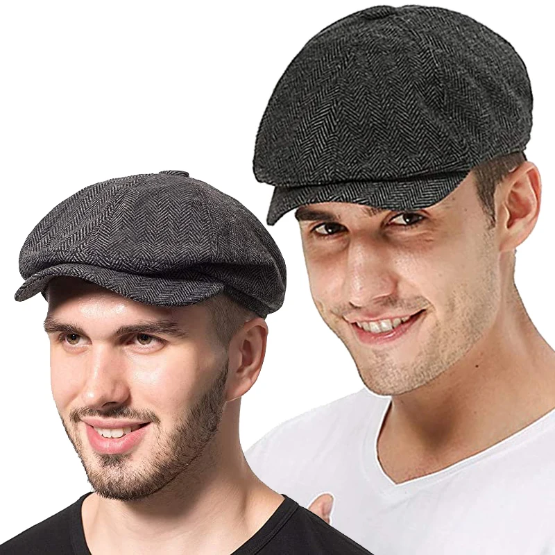 Fashion Hat For Men Beret Unisex Celebrity Caps Vintage Tweed Peaky