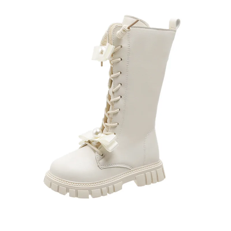 Children Fashion Non Slip Knee High Boots Ribbon Bow Pearl Girls Princess Boots Solid PU Leather Zip Kid Shoes
Children Fashion Non Slip Knee High Boots Ribbon Bow Pearl Girls Princess Boots Solid PU Leather Zip Kid Shoes