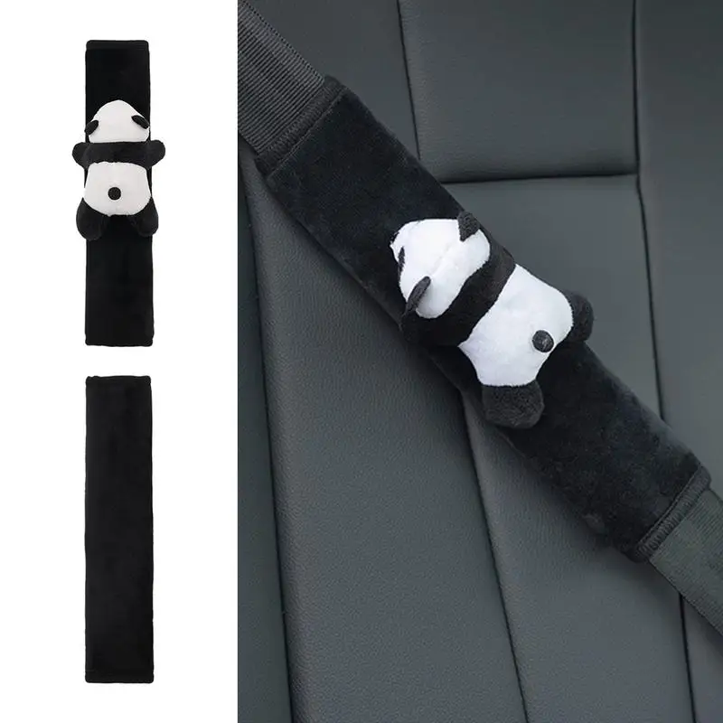 

Регулируемая универсальная Наплечная подушка в виде мультяшной панды, теплый плюшевый внутренний защитный ремень безопасности, наплечная подушка