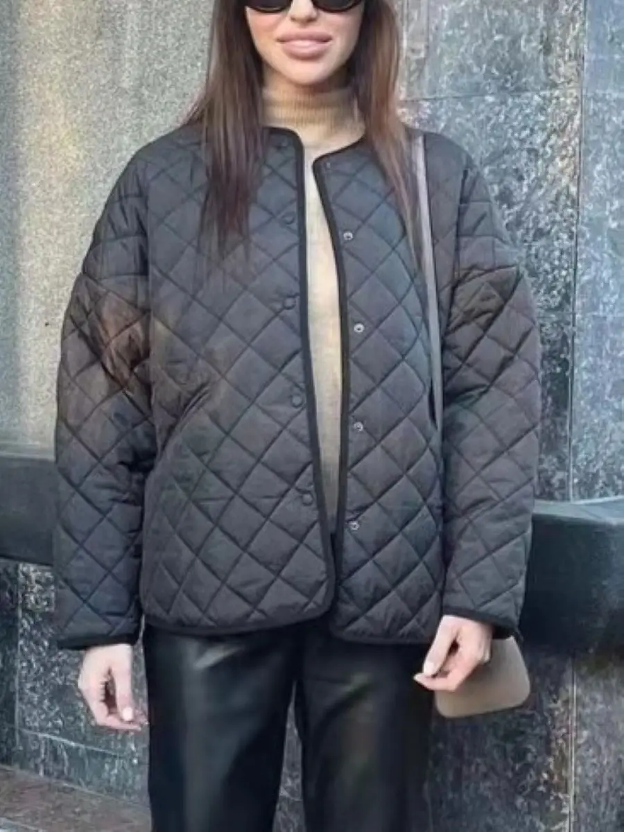 Women Jacket Argyle Single Breasted Long Sleeve O-Neck 4-Color Loose Autumn Winter Coat
Women Jacket Argyle Single Breasted Long Sleeve O-Neck 4-Color Loose Autumn Winter Coat