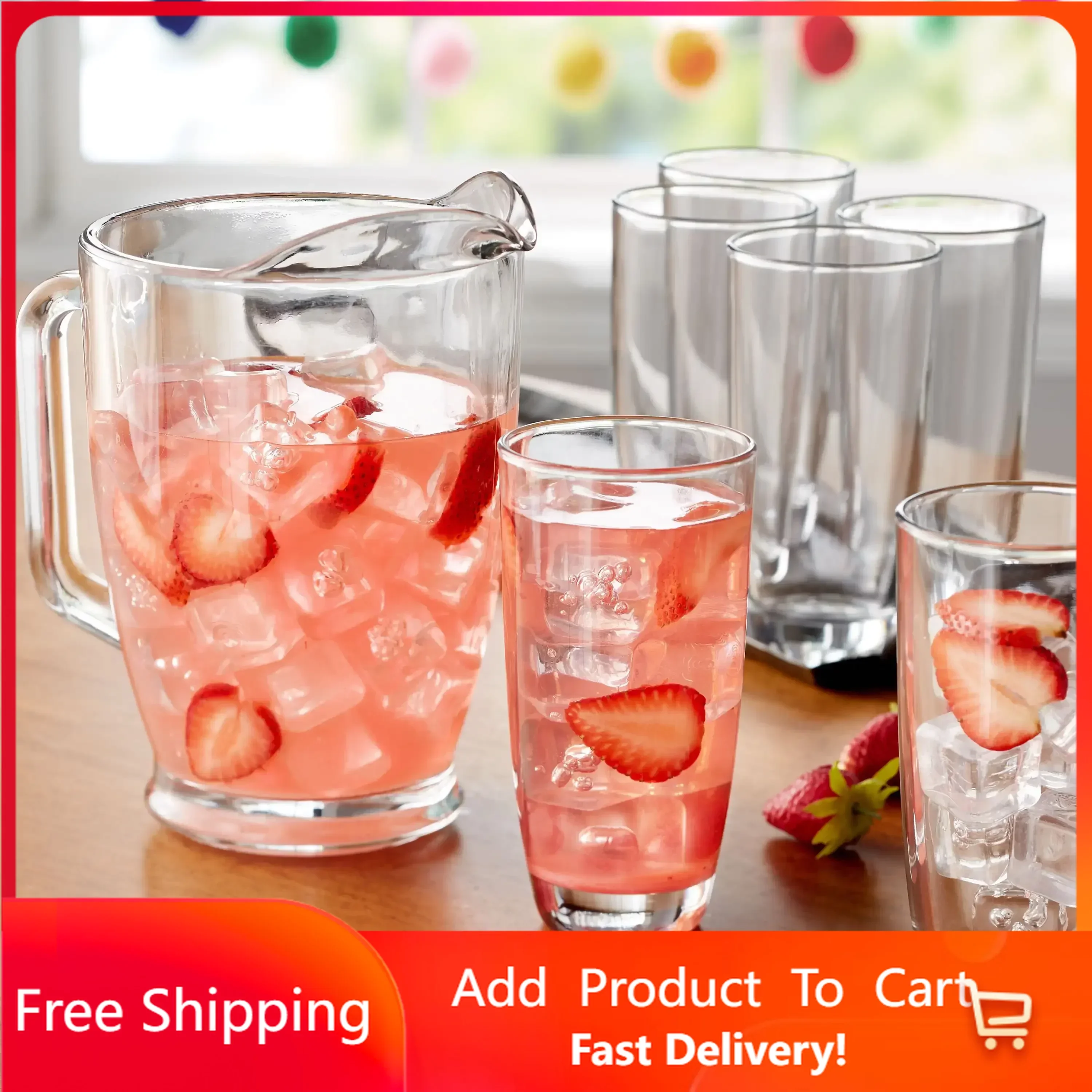 7-Piece Clear Glass Pitcher and Drinkware Tumbler Set Rapid Transit Free Shipping
7-Piece Clear Glass Pitcher and Drinkware Tumbler Set Rapid Transit Free Shipping