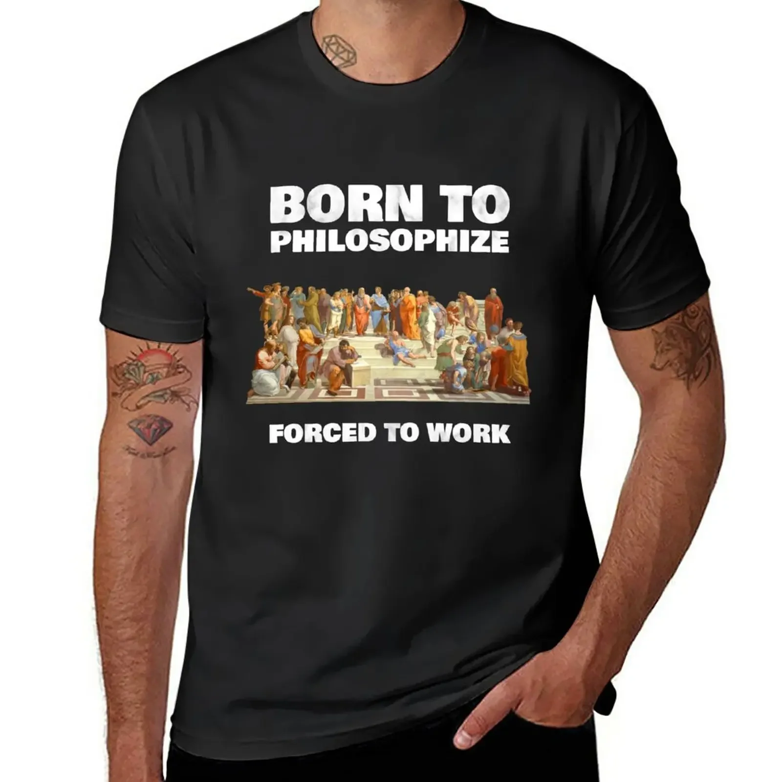 

Футболка мужская с надписью «Born To Philosophy», философская рубашка с принудительным к работе, одежда в эстетике, простая футболка с коротким рукавом