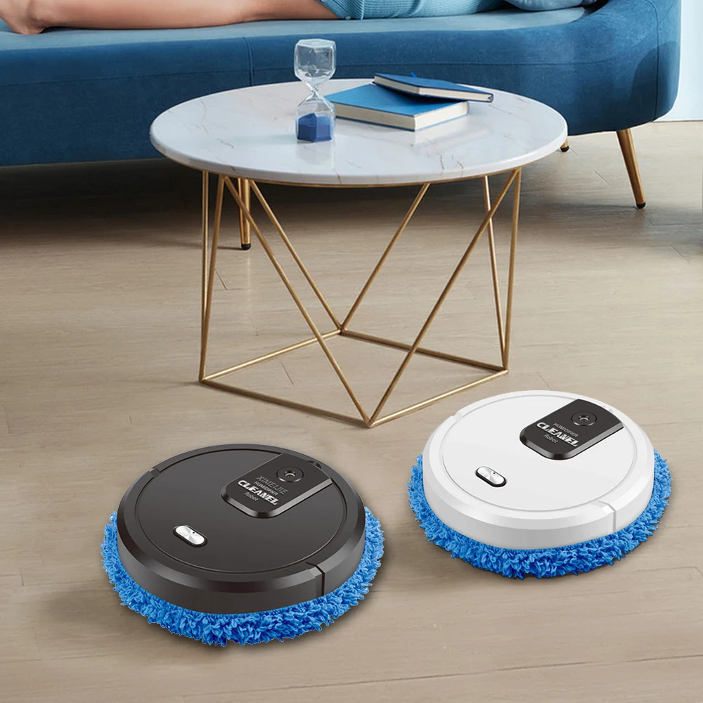 

Intelligent Mopping Robot Vacuum Cleaner Sweeping Machine 2in1 Dry & Wet Mop Rechargeable Wiping Function Cleaner For Floors