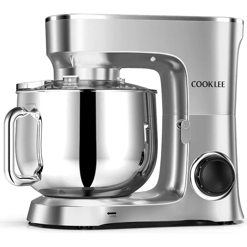 

COOKLEE Stand Mixer, 9.5 Qt. 660W 10-Speed Electric Kitchen Mixer with Dishwasher-Safe Dough Hooks, Flat Beaters, Wire Whip