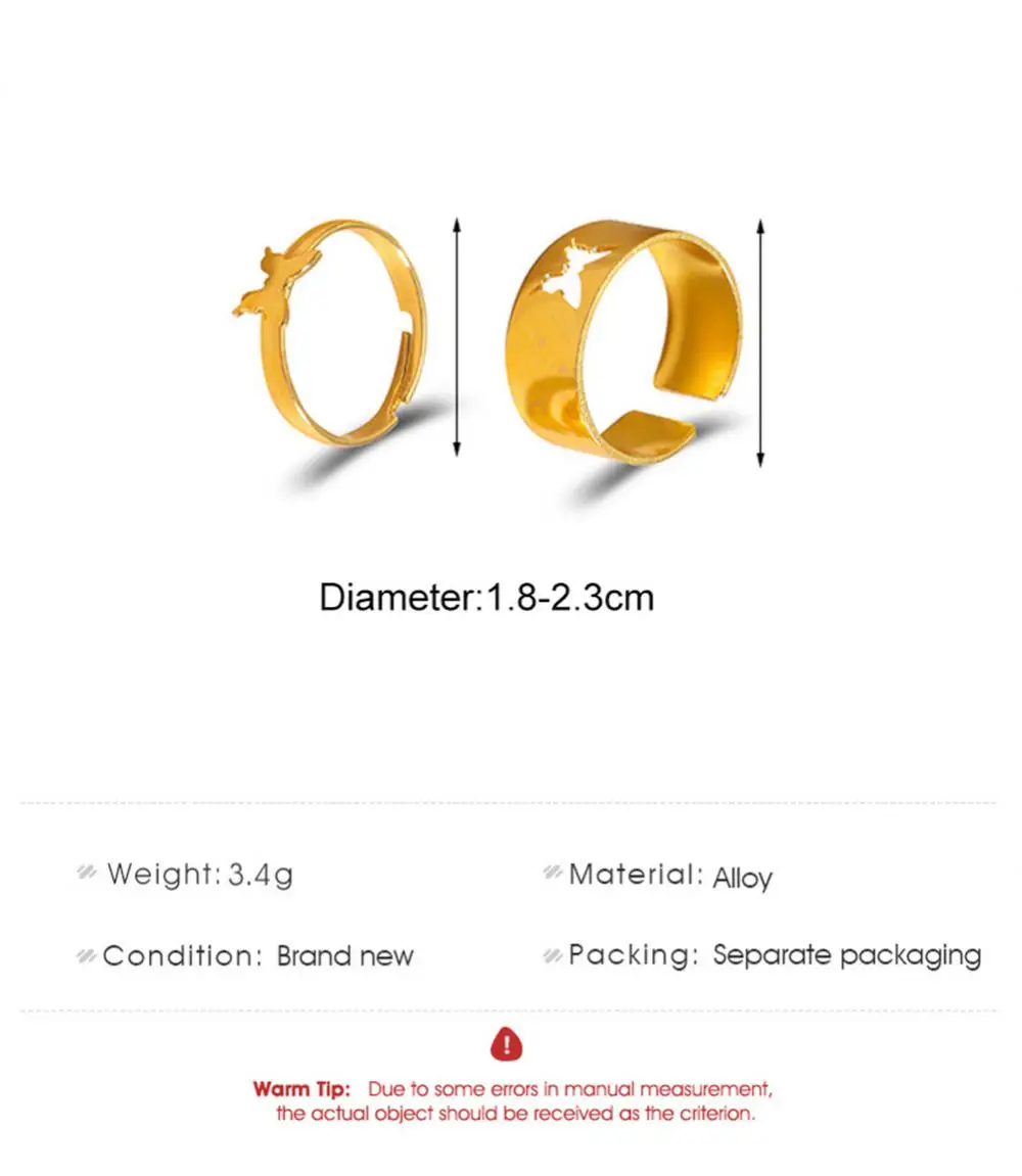 Couple Ring Set Butterfly Star Rings Party Women Men Lover Friendship Engagement Wedding Band Open Ring 2022 Trend Jewelry Gift Couple Ring Set Butterfly Star Rings Party Women Men Lover Friendship Engagement Wedding Band Open Ring 2022 Trend Jewelry Gift