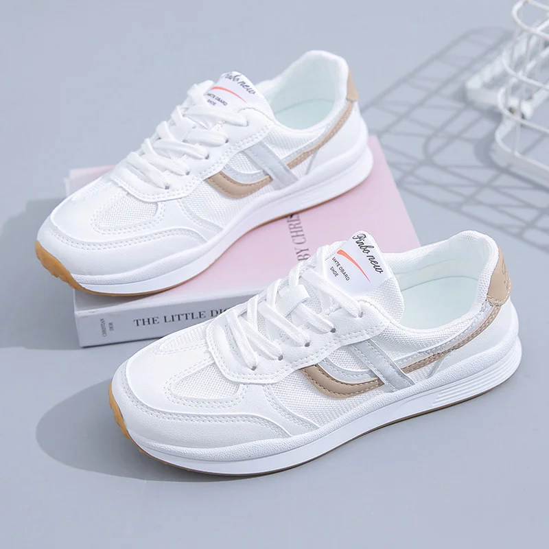 

Women Low Top Lace Up Mesh Shoes Ladies Casual Trainers 2022 Spring Summer Female Walk Run Non-slip Sneakers Zapatos De Mujer