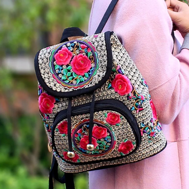Vintage Artistic Embroidered Women Backpacks Handmade Floral Embroidery Rucksack Schoolbag Travel College Students Shoulder Bag
Vintage Artistic Embroidered Women Backpacks Handmade Floral Embroidery Rucksack Schoolbag Travel College Students Shoulder Bag