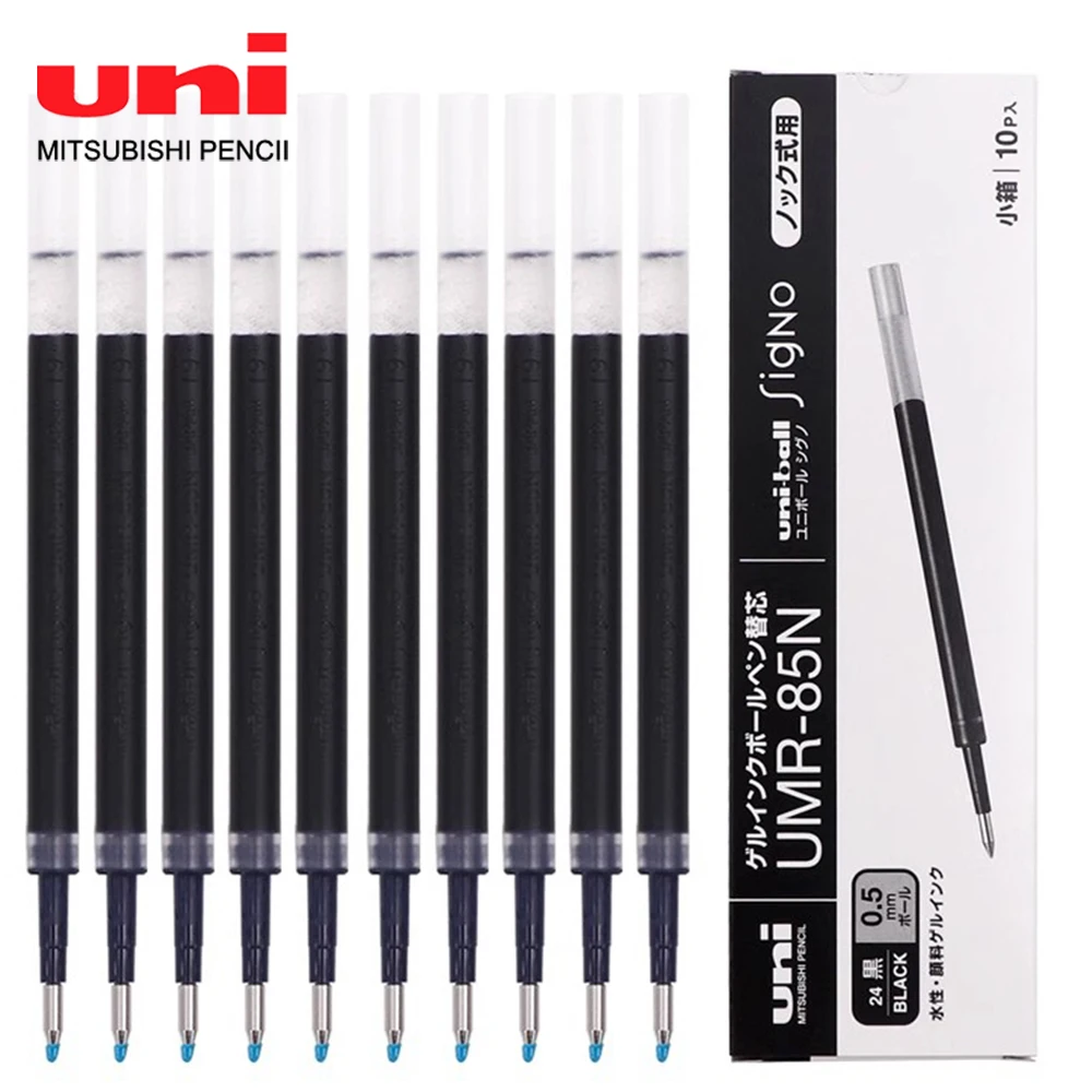 

10pcs UNI Gel Pen Refill UMR-85 0.5mm Quick Drying Suitable for UMN-207/UMN-105/UMN-152 Writing Supplies Waterproof Stationery